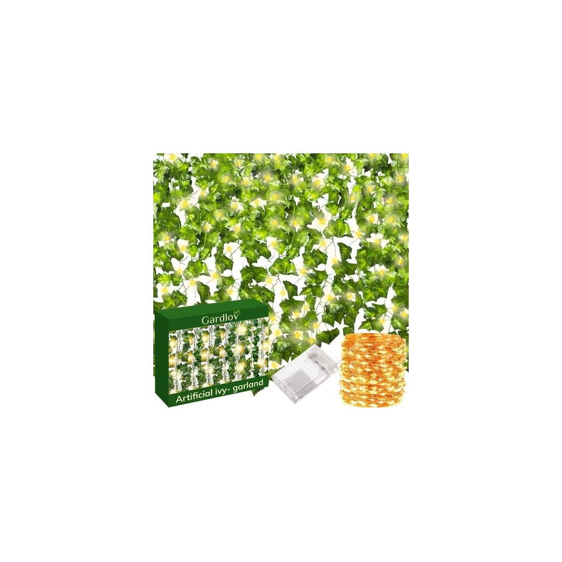 Konstgjord murgröna + LED Gardlov 24538 | Sport & Fritid - Friluftsliv & Camping - Belysning | Pryloteket