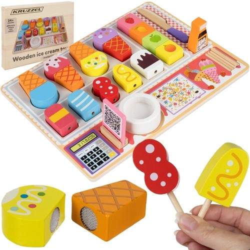 Træ Isbutik til Børn Sjov og Læring med Farverige Is