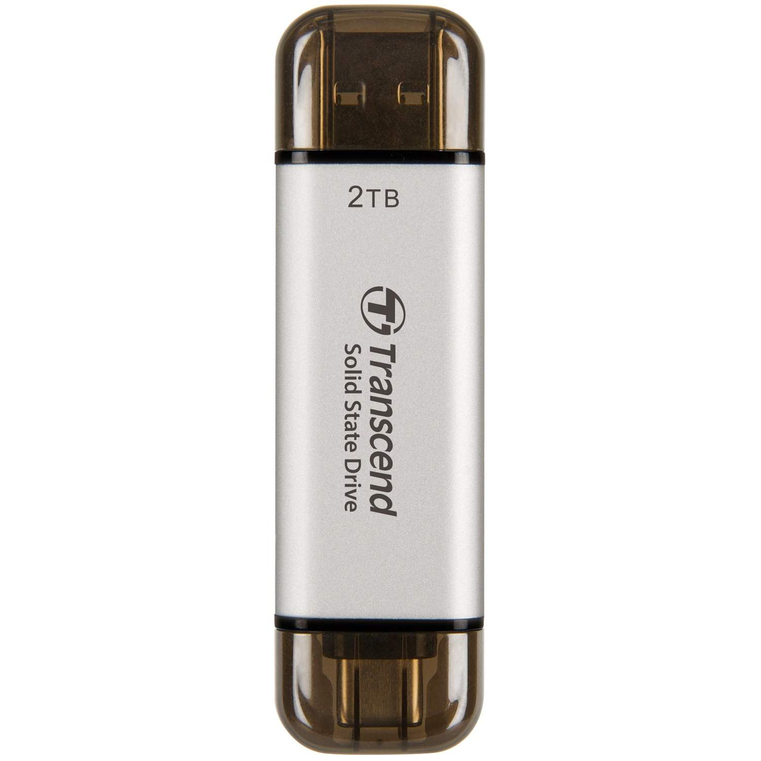 Transcend ESD310 - SSD - 2 TB - ekstern (bærbar) - USB 3.2 Gen 2x1 (USB-C stikforbindelse) - sølv