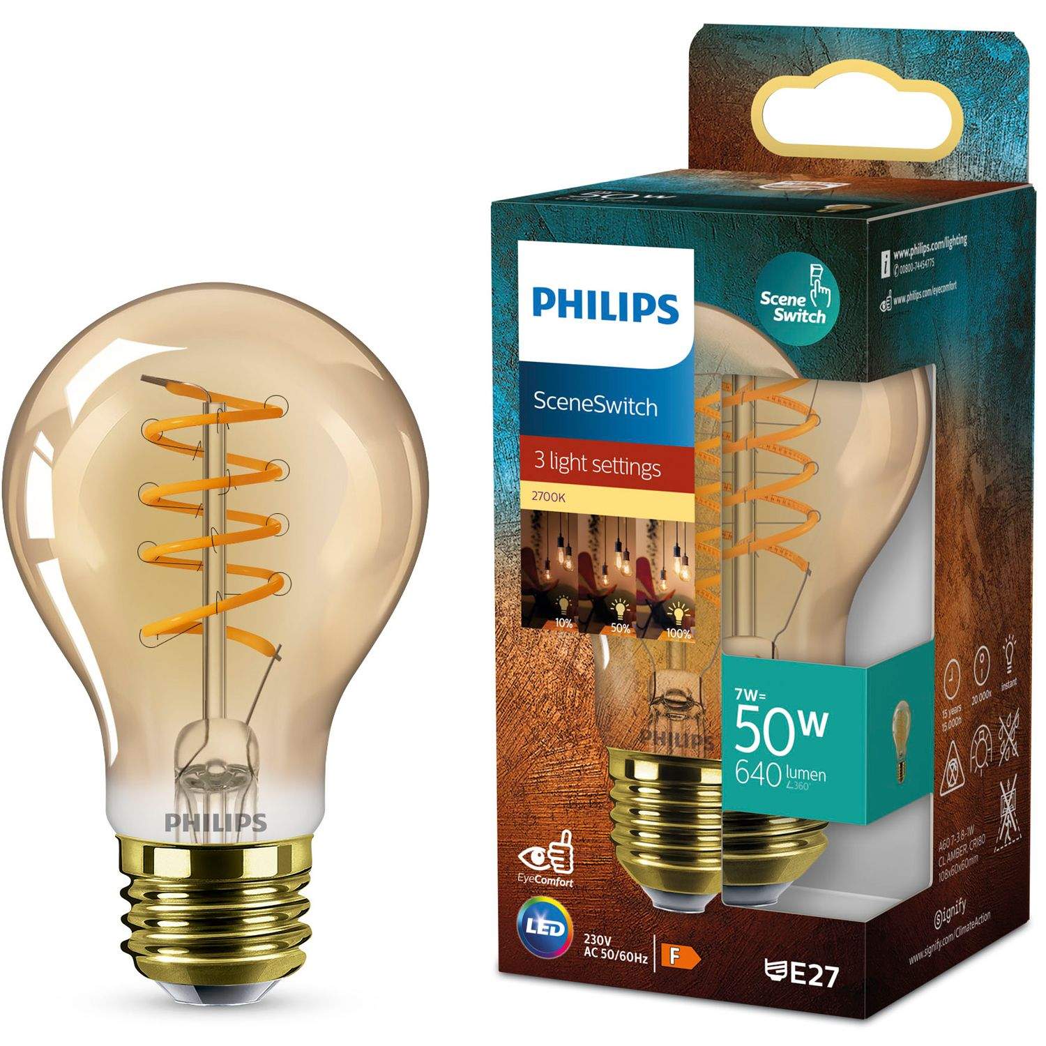 LED SceneSwitch E27 A60 7-3,8-1W (50W) Deco-spiral