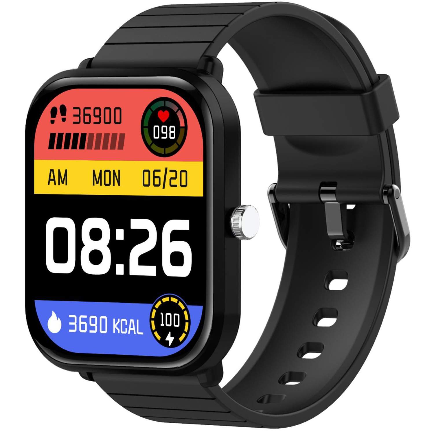 Trainermate 2 Smartwatch med rektangulær urskive Sort