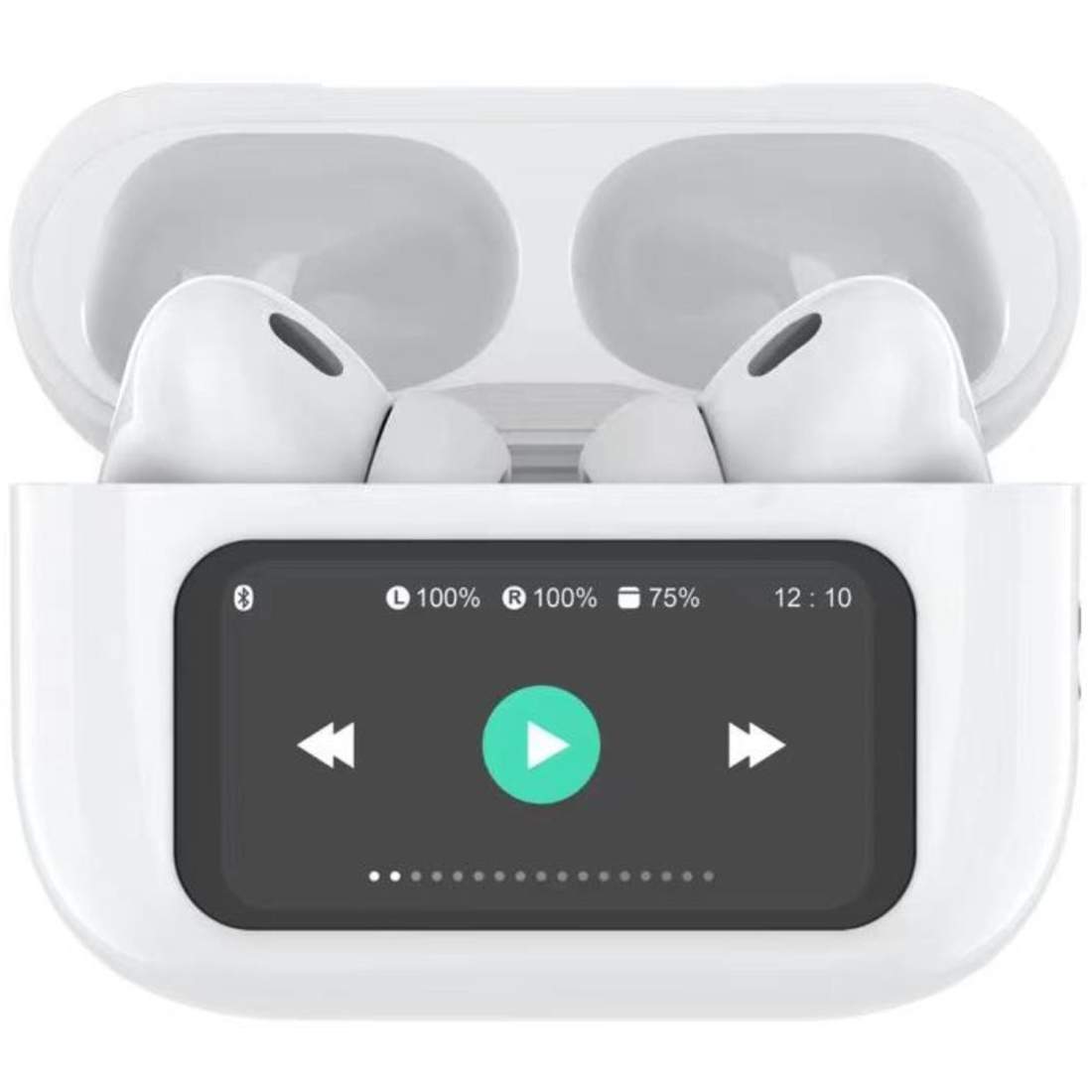 SoundLED True Wireless Bluetooth-headset med LED-display ANC & ENC Vit | Elektronik - Kablar & Adaptrar - Adaptrar & Signalomvandlare - Ljud | Pryloteket