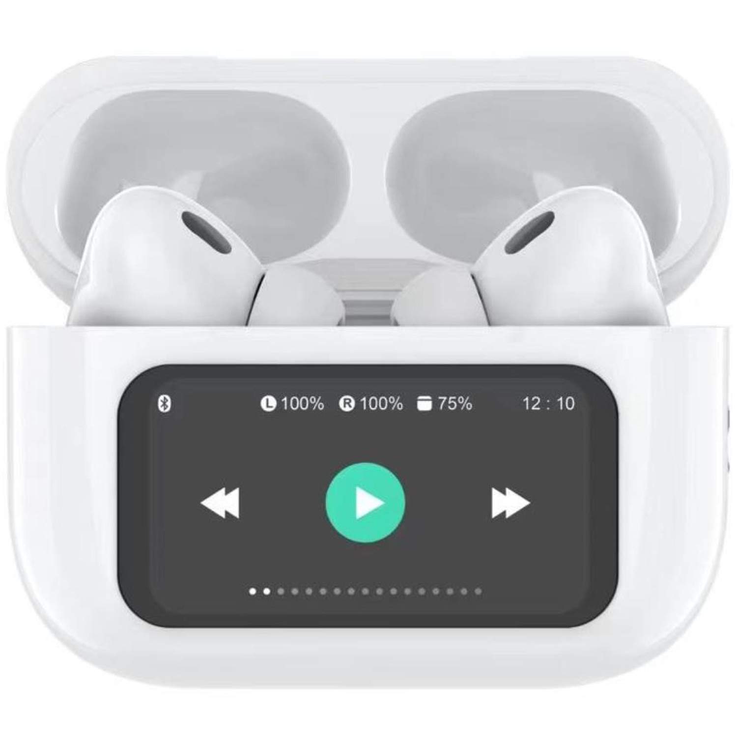 SoundLED True Wireless Bluetooth headset med LED display ANC & ENC White billede