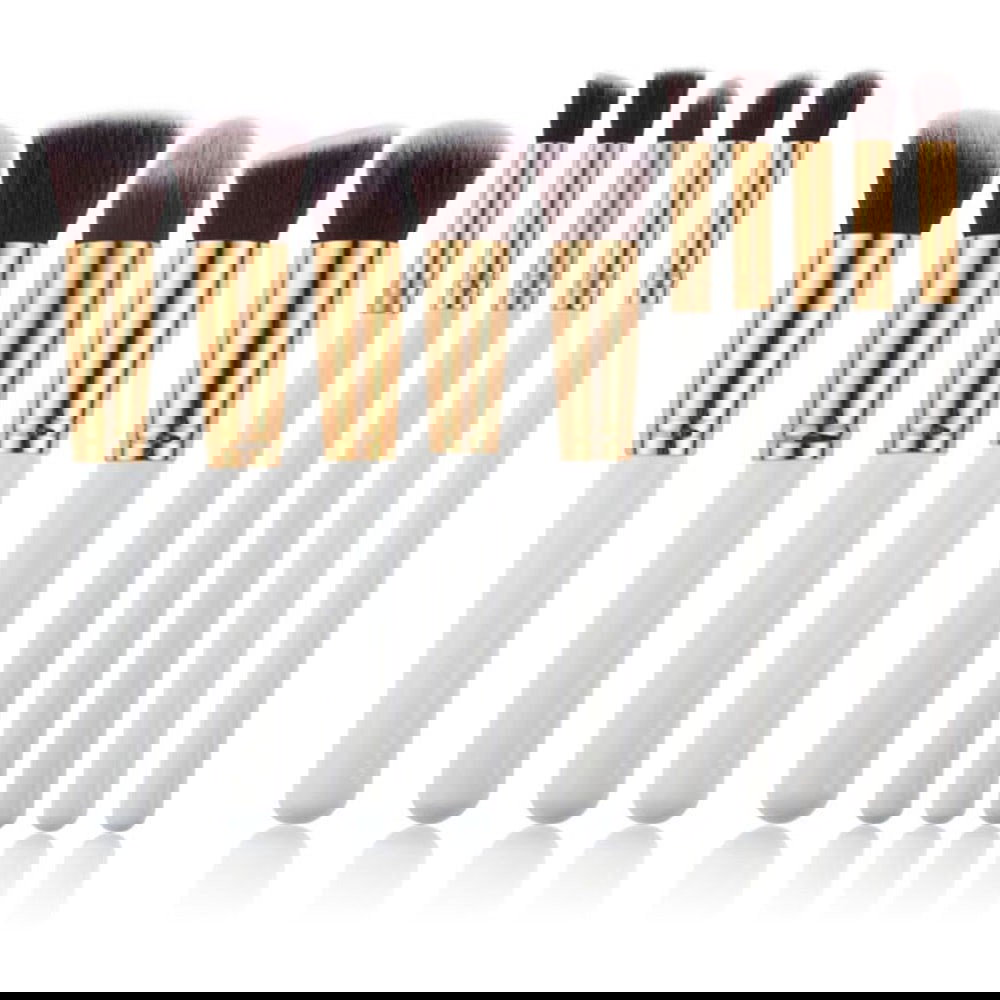 Meikkiharjasetti 10 Osaa  Valkoinen ja Kulta