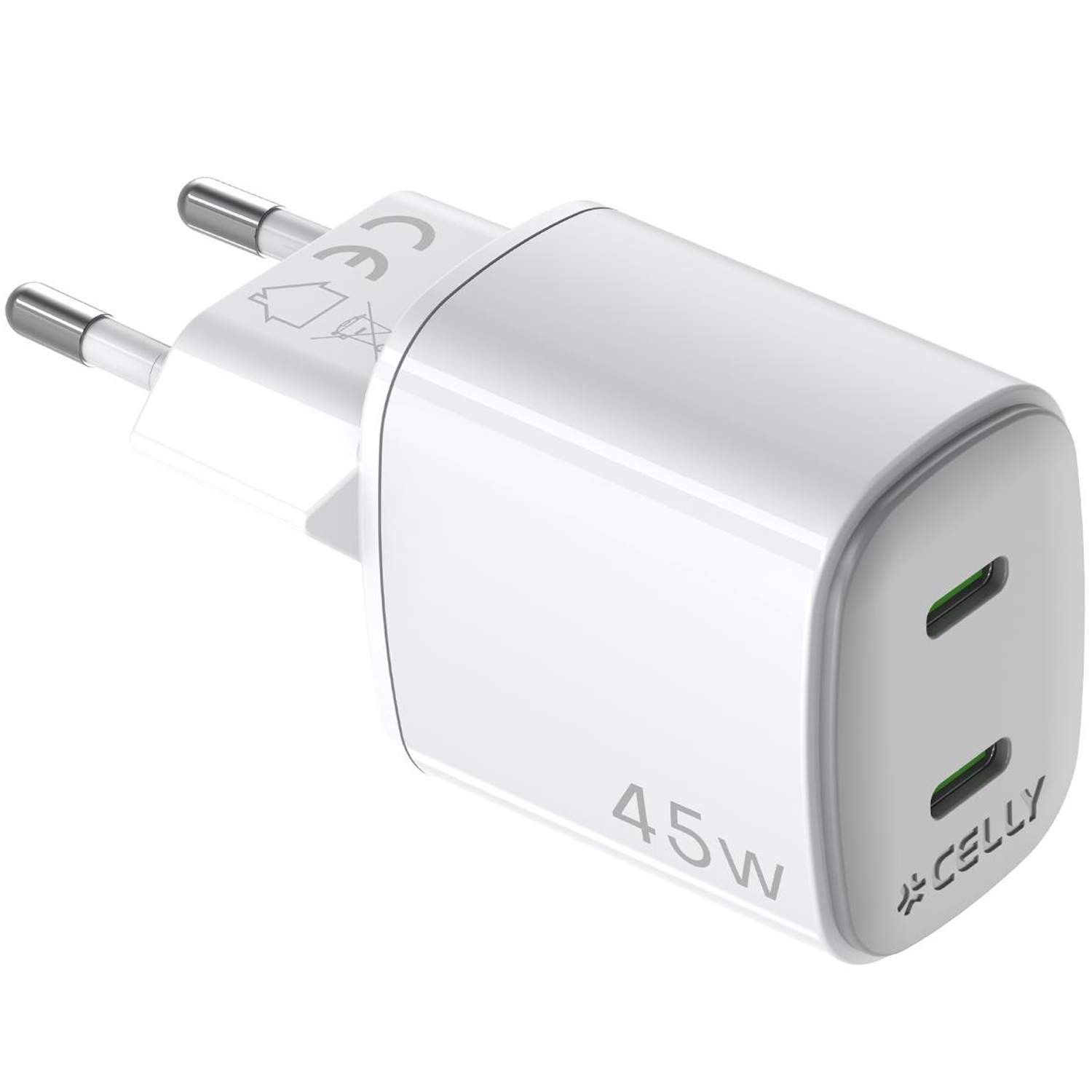 USB-laturi GaN 2 x USB-C PD 45W