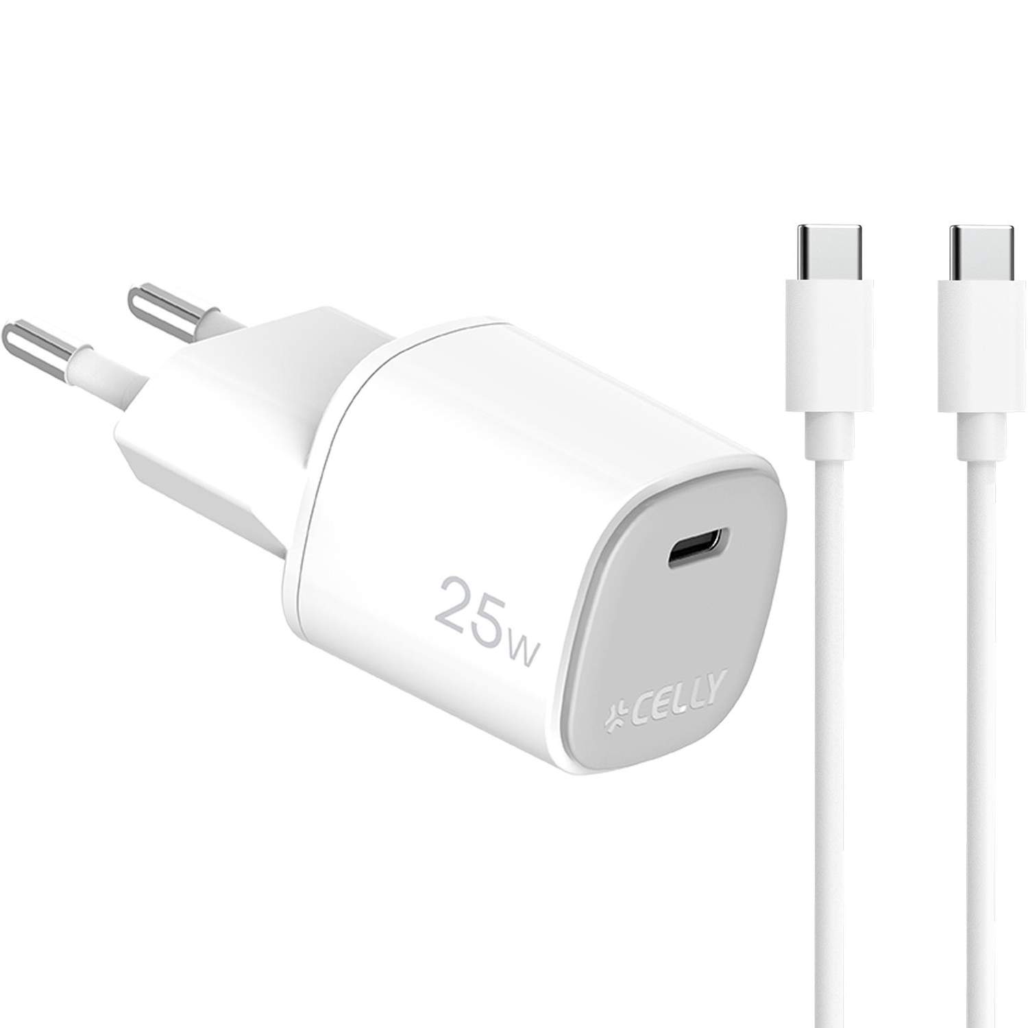 USB oplader GaN 1 x USB-C PD 25W + USB-C kabel billede