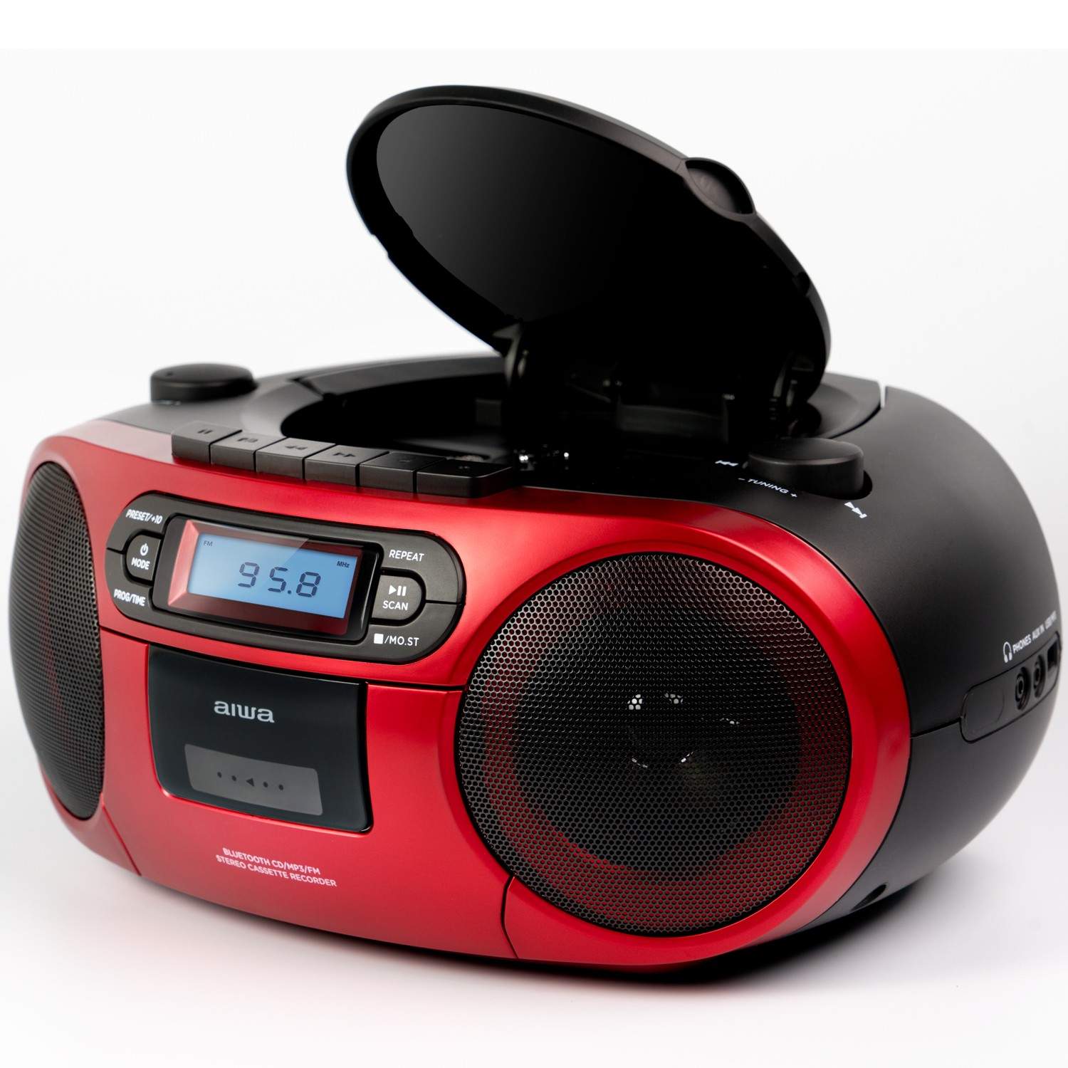 Alternativ bild 1 för Aiwa BBTC-550RD, 1,5 kg, Svart, Röd, Bärbar CD-spelare