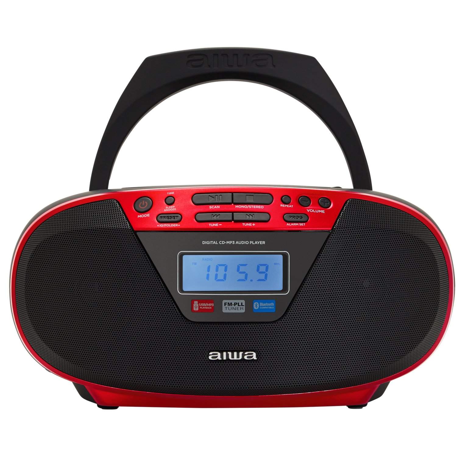 Radio med CD-afspiller og Bluetooth Rød