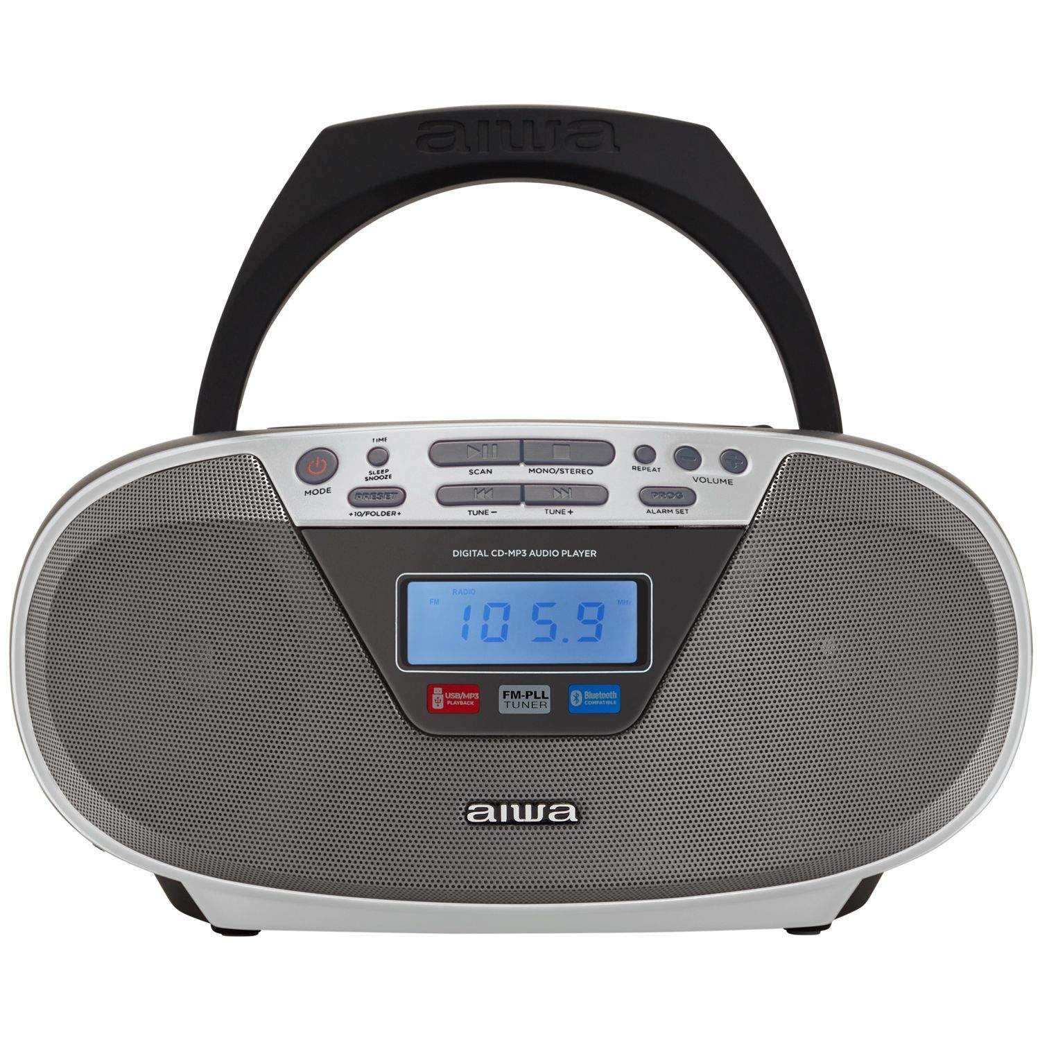 Radio med CD-afspiller og Bluetooth Silver billede