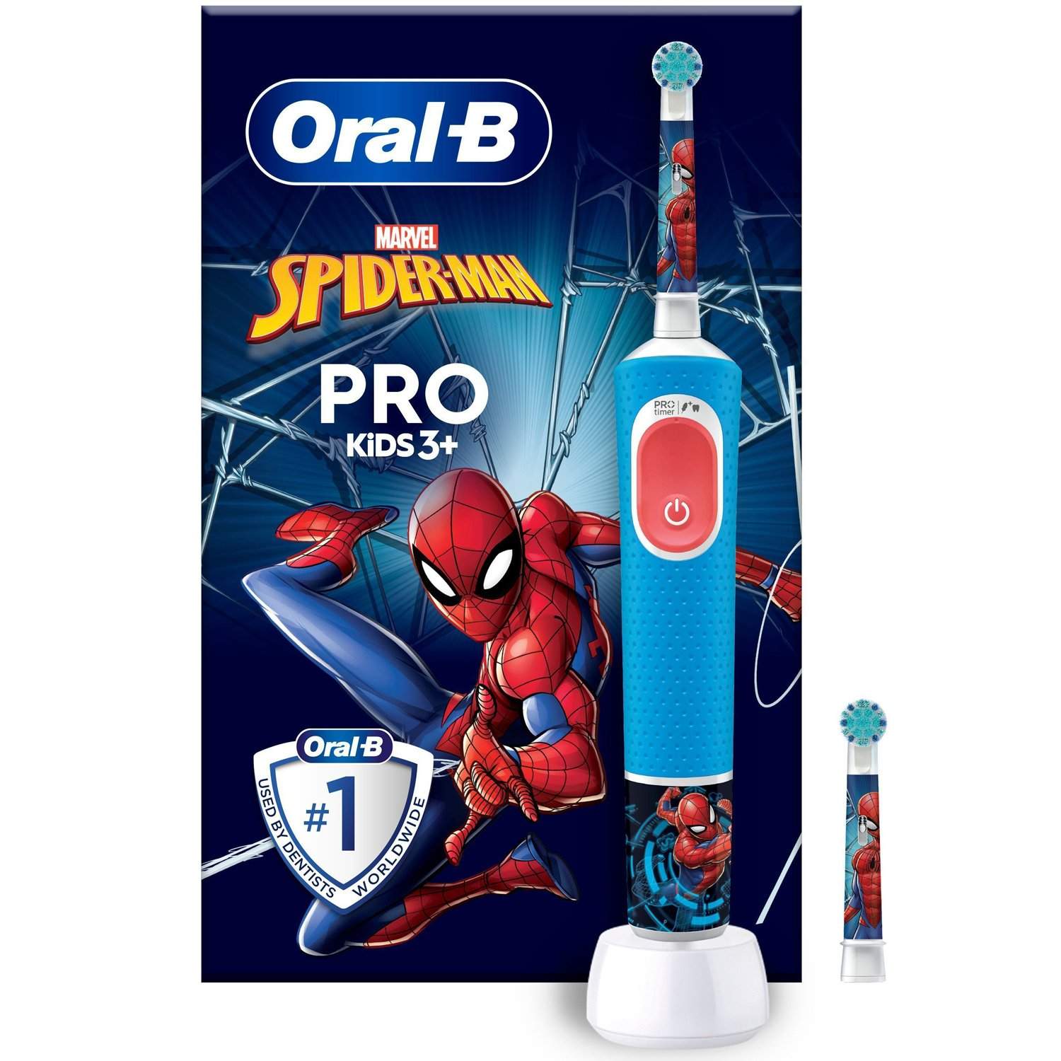 Elektrisk tandbørste Vitality Pro Kids Spiderman + Ekstra Refill billede