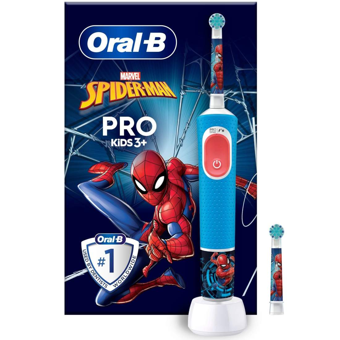 Eltandborste Vitality Pro Kids Spiderman + Extra Refill | Leksaker & Spel - Leksaker - Rittillbehör & Pyssel - Klistermärken | Pryloteket