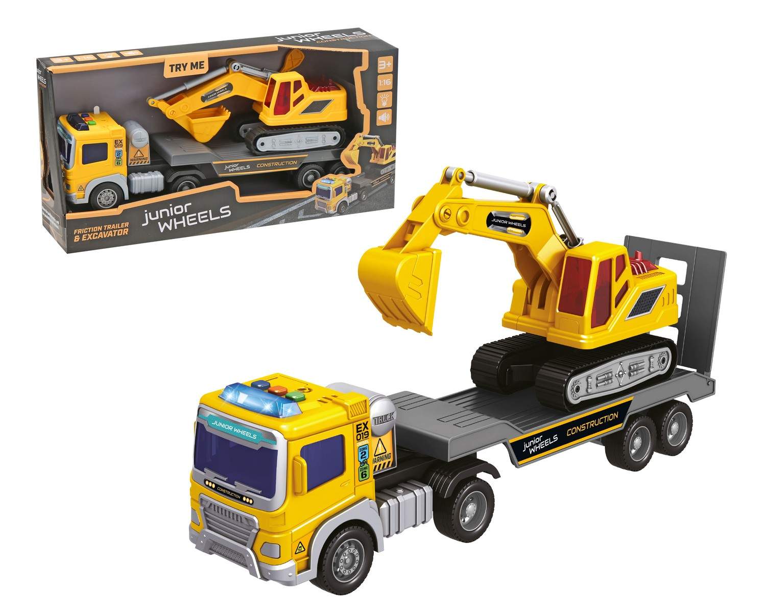 Junior Hjul Trailer Med Gravemaskin