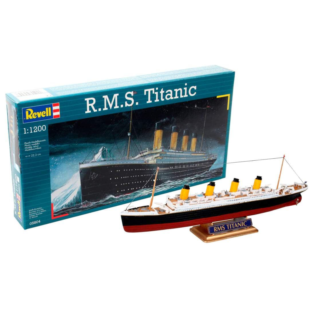 Produktfoto för Revell R.M.S. Titanic, Passagerarskeppsmodell, Monteringssats, 1:1200, RMS Titanic, Plast, Mellanliggande