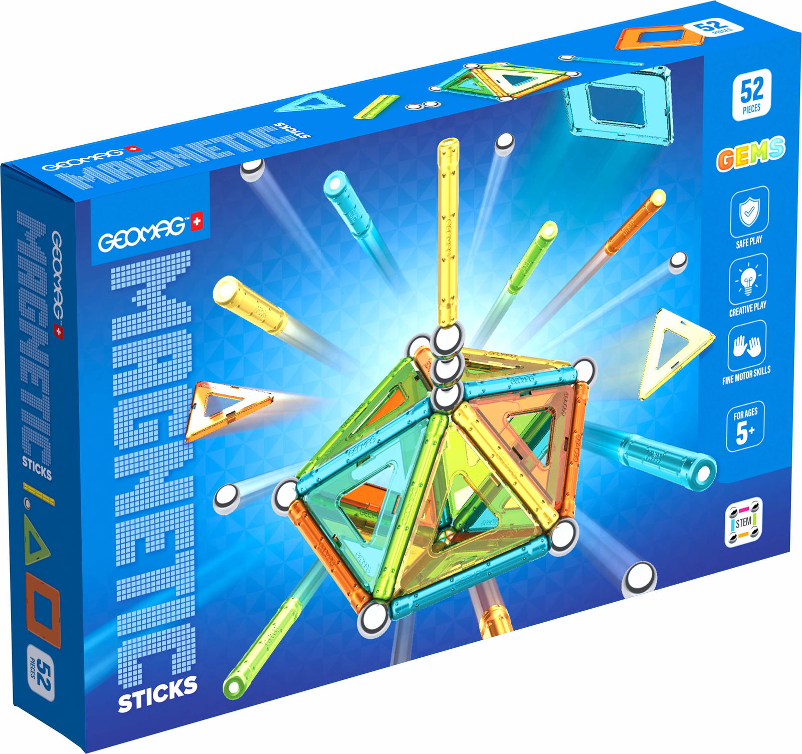 Geomag Gems magnetic building set, 52 pieces
