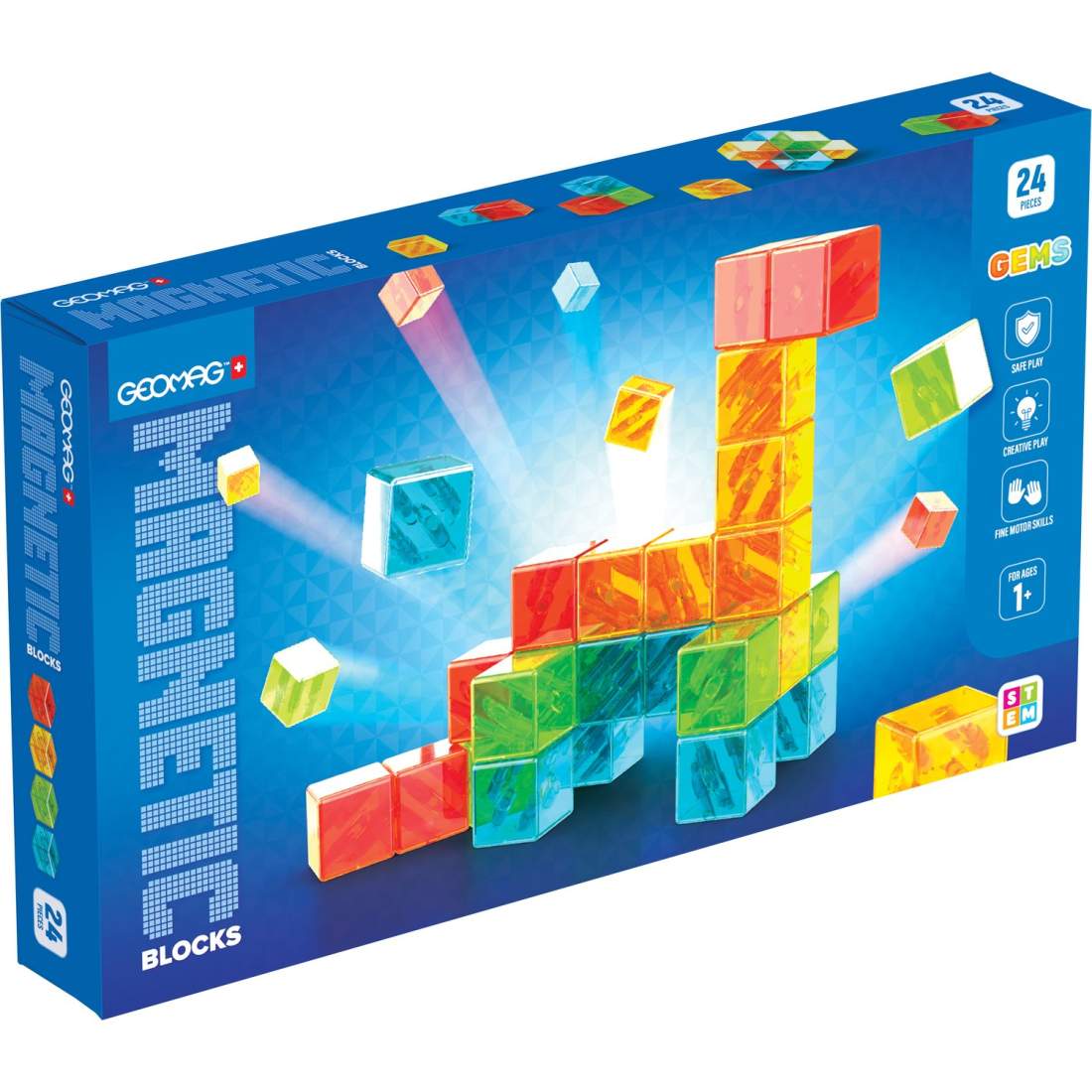 Geomag Gems Magnetklossar 24 Delar | Leksaker & Spel - Leksaker - Byggsatser & Byggklossar | Pryloteket