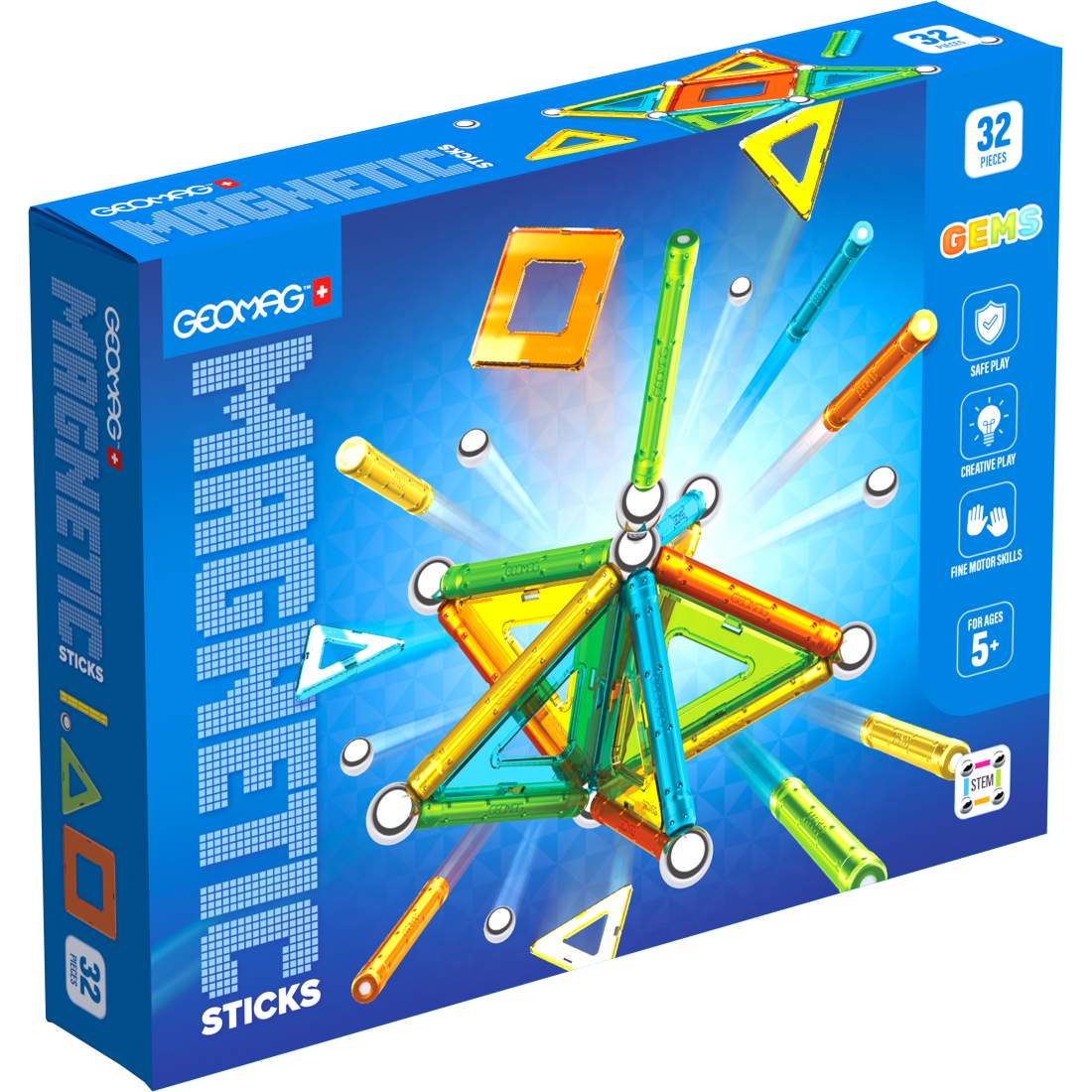 Geomag Gems Magnetiskt Byggset 32 Delar | Leksaker & Spel - Leksaker - Byggsatser & Byggklossar | Pryloteket