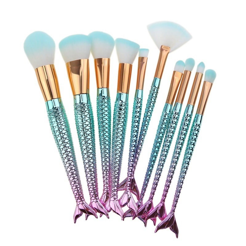 Multifarvede mermaid makeup børster