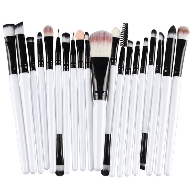 Multipakke med Makeup Børster - Sorte med hvidt skaft