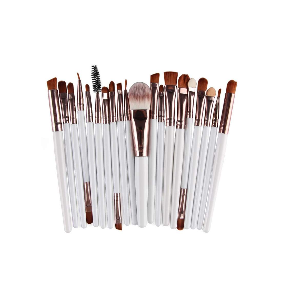 Multi Paket med Sminkborstar - Rosé med vitt skaft | Hälsa & Skönhet - Smink & Tillbehör - Sminkborstar & Tillbehör | Pryloteket