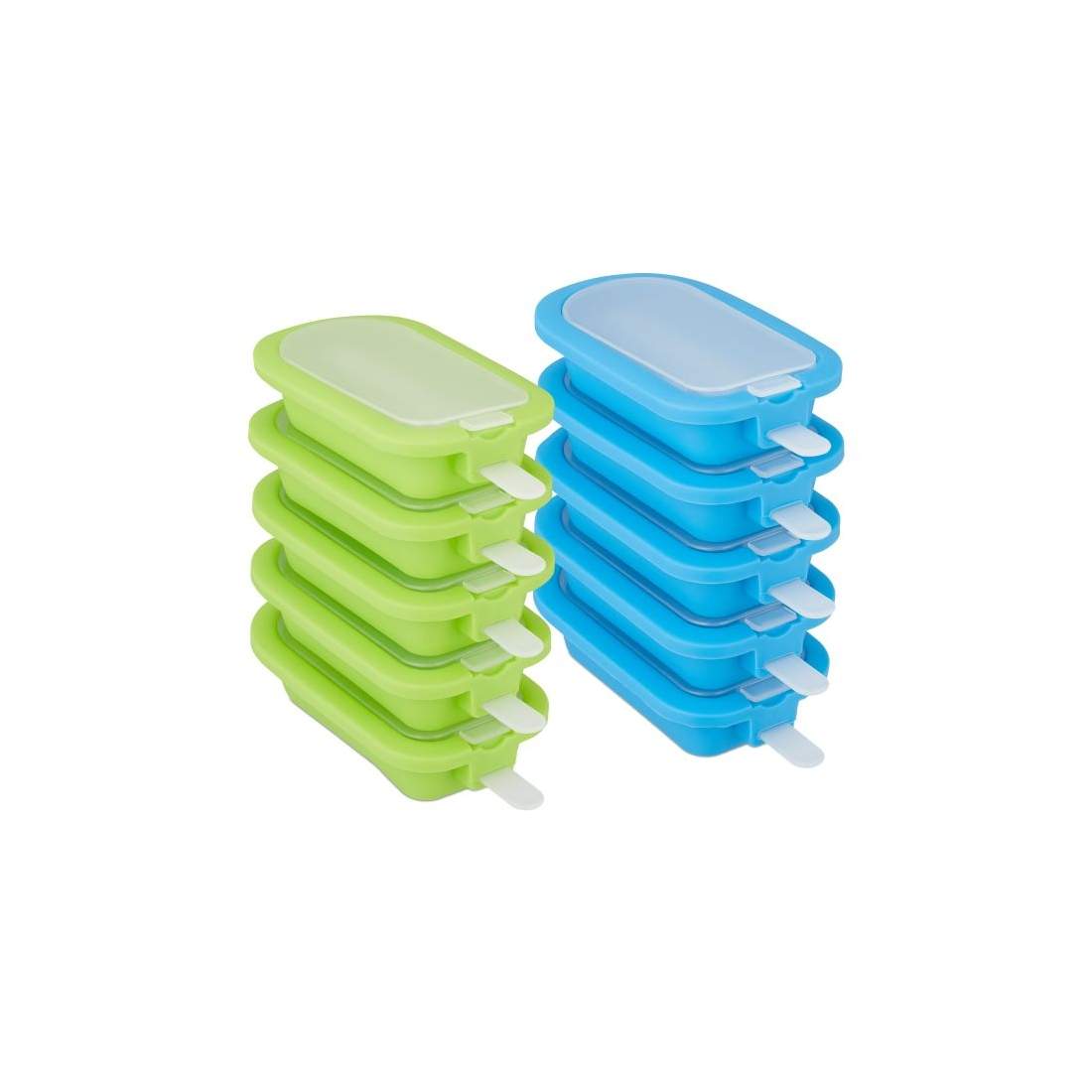 Uppsättning med 10 isformar av silikon | Hem & Hobby - Hem & Hushåll - Kök - Köksredskap - Isformar | Pryloteket