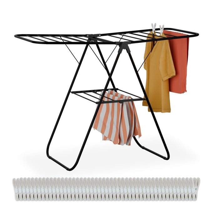 Hopfällbar klädhäst med flera par | Hem & Hobby - Hem & Hushåll - Textil - Handdukar | Pryloteket