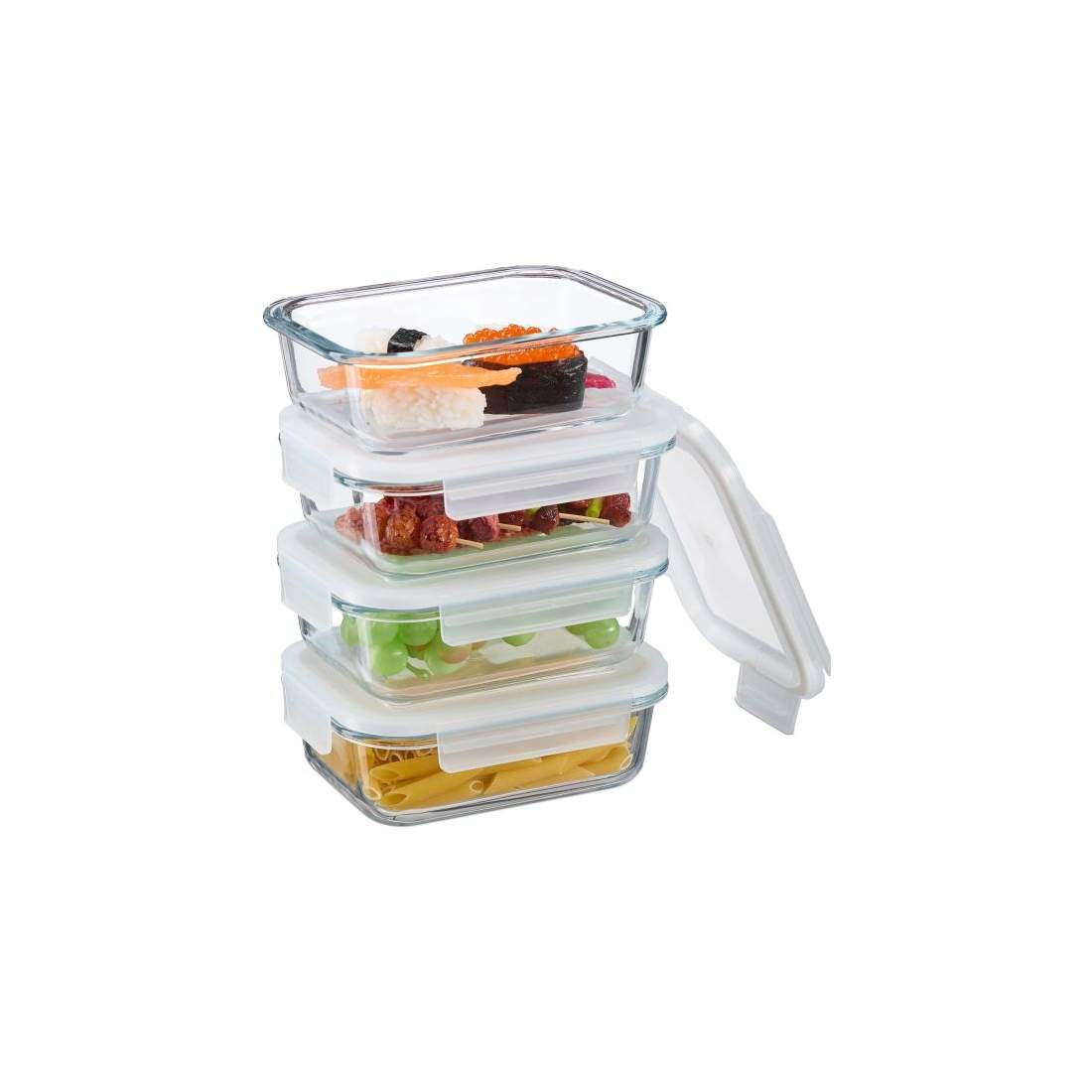 Glasburkar med lock i ett set | Hem & Hobby - Hem & Hushåll - Kök - Köksförvaring - Förvaringsburkar | Pryloteket