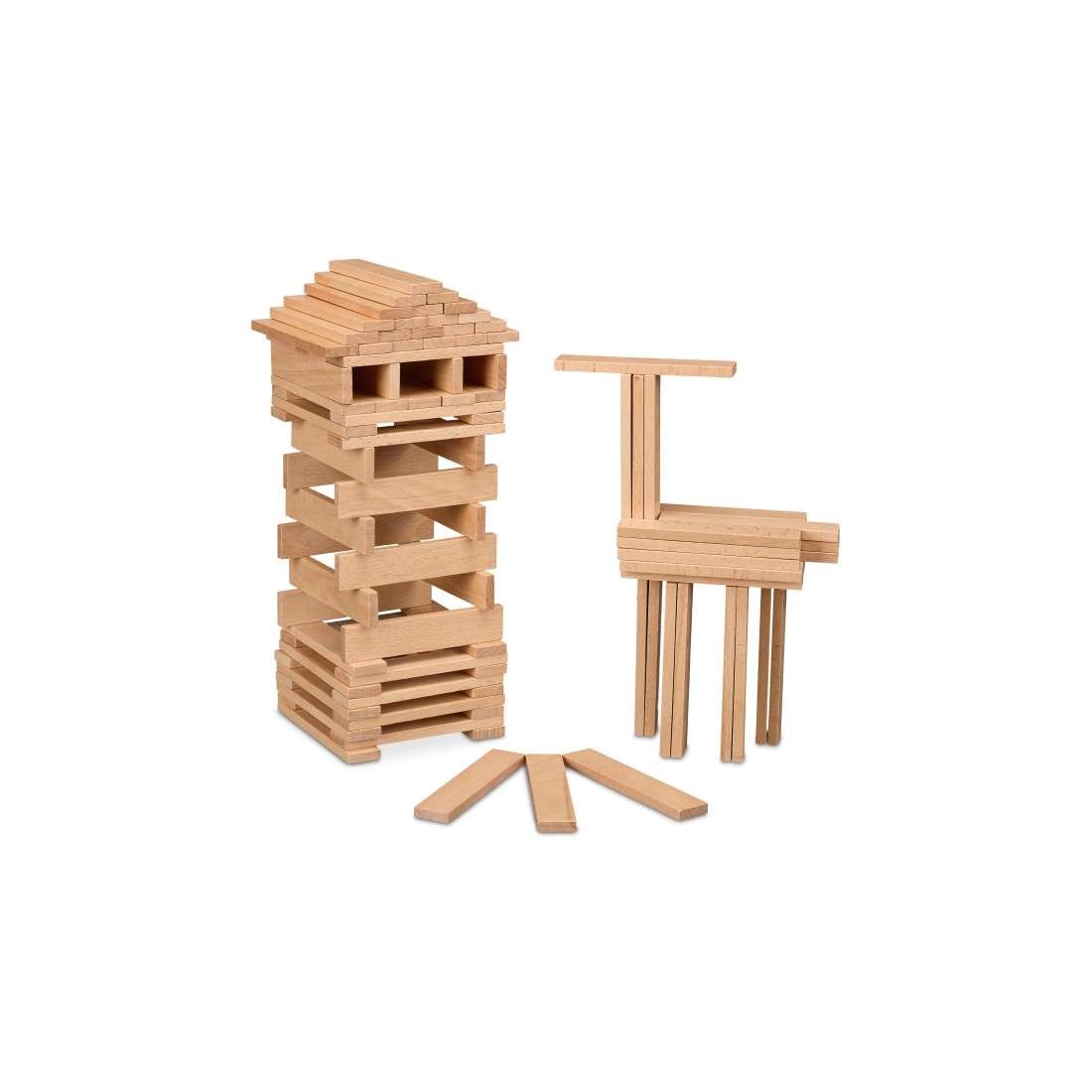 Byggklossar i trä, set om 100 st | Leksaker & Spel - Leksaker | Pryloteket