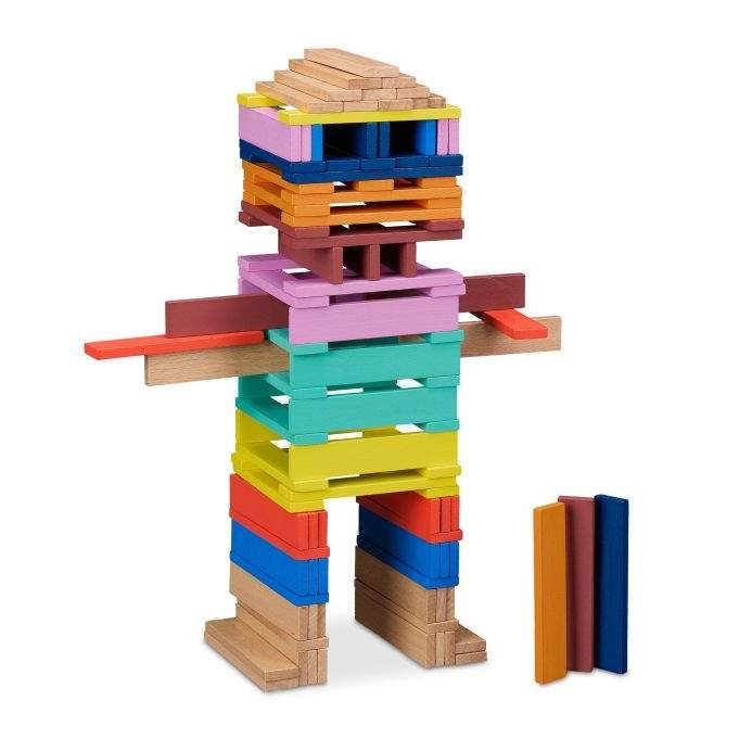 Træbyggeklodser, sæt med 100 stk