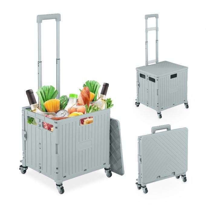 Sammenklappelig indkøbskurv med hjul