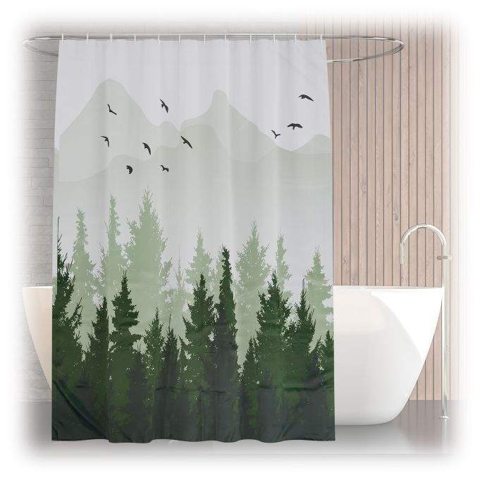 Badeforhæng 180x200 cm med motiv