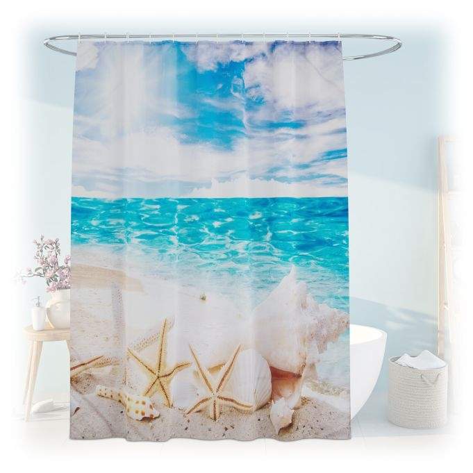 Badeforhæng 180x200 cm med motiv