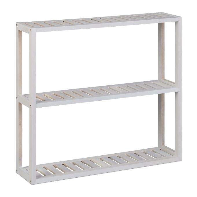 Hvid væghylde med 3 hylder