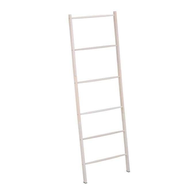 Hvid håndklædeholder med 6 pinde