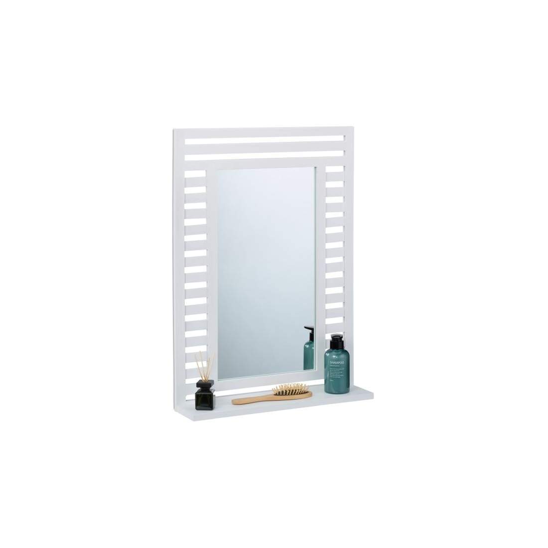 Badrumsspegel med hylla i vitt | Hem & Hobby - Hem & Hushåll - Badrum - Tandborsthållare | Pryloteket