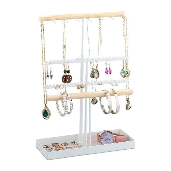 Højdejusterbart T-formet smykkestativ