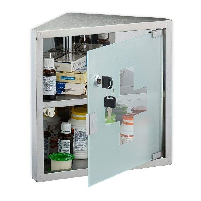 Medicinskab med glaslåge