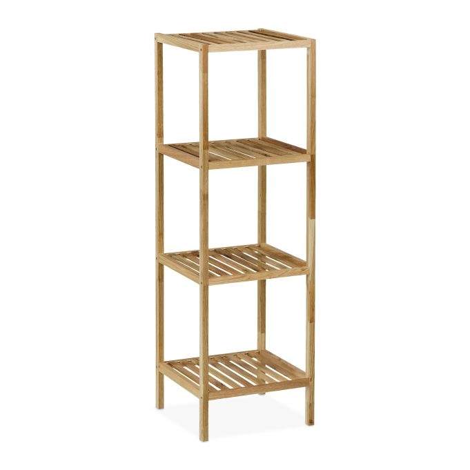 Badeværelseshylde i valnød med åbne hylder