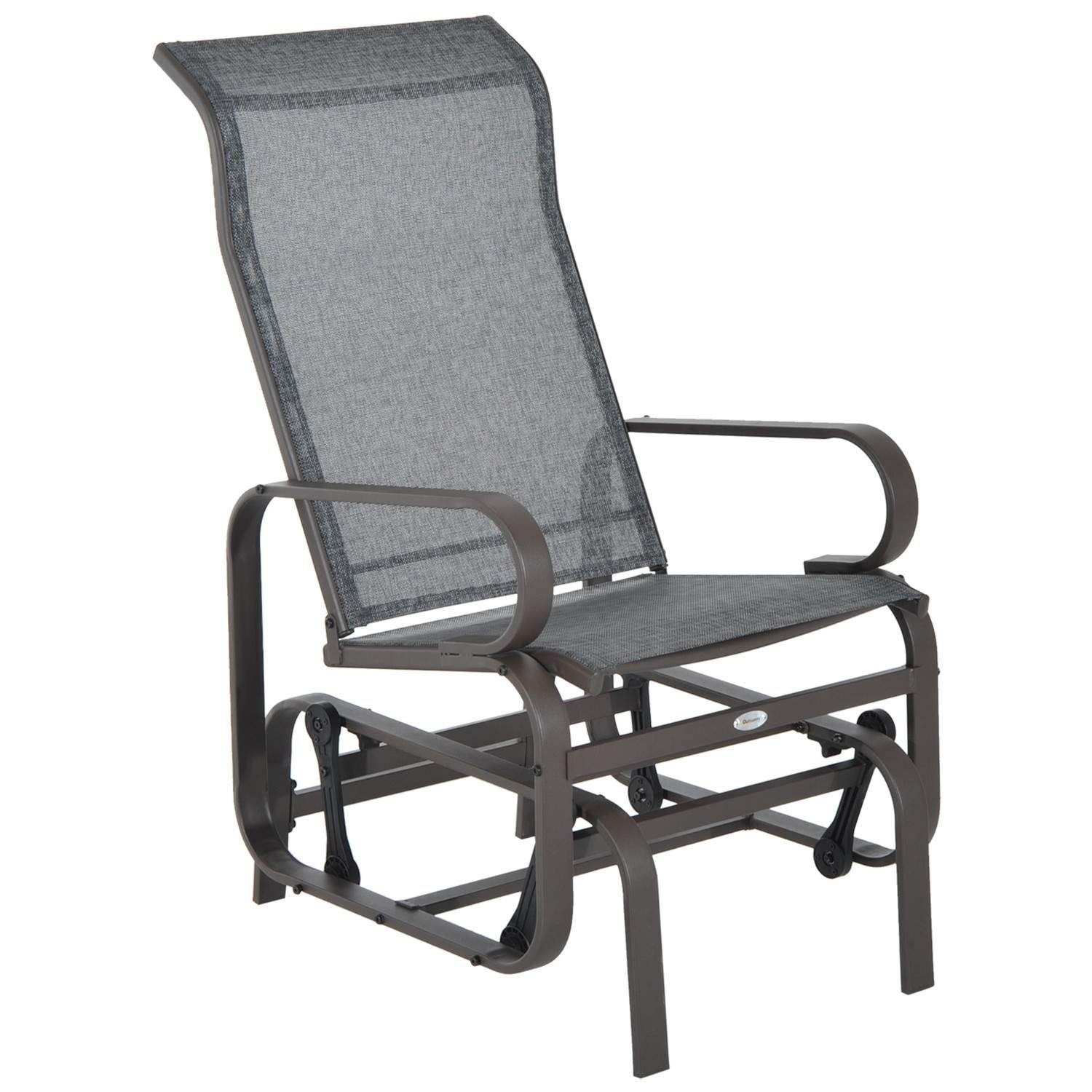 Gyngestol havestol afslapningsstol 60x75x104cm metal havegynge til terrasse altan med tekstlinje
