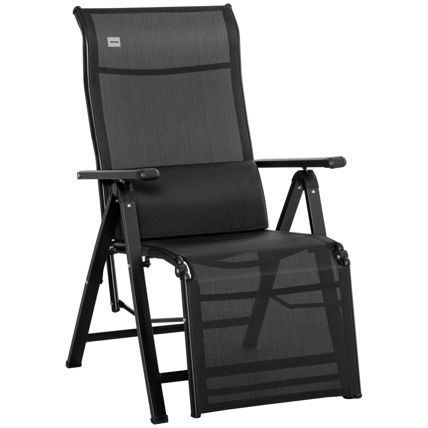 Liggestol liggestol haveseng 9 positioner justerbar vægtløs liggestol Tekstilen stål sort 70x65x111 cm til afslappende timer
