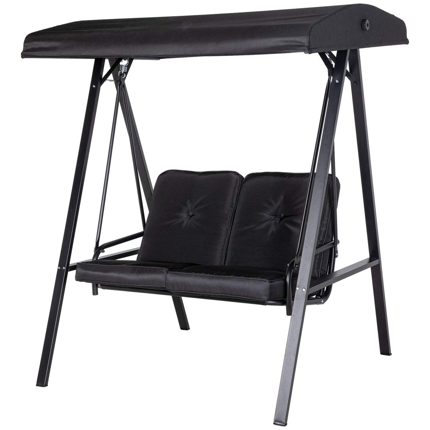 Hollywood-keinu, 2-paikkainen puutarhakeinu säädettävällä katolla, tyyny, keinupenkki, kantavuus jopa 220 kg, puutarhaan, parvek