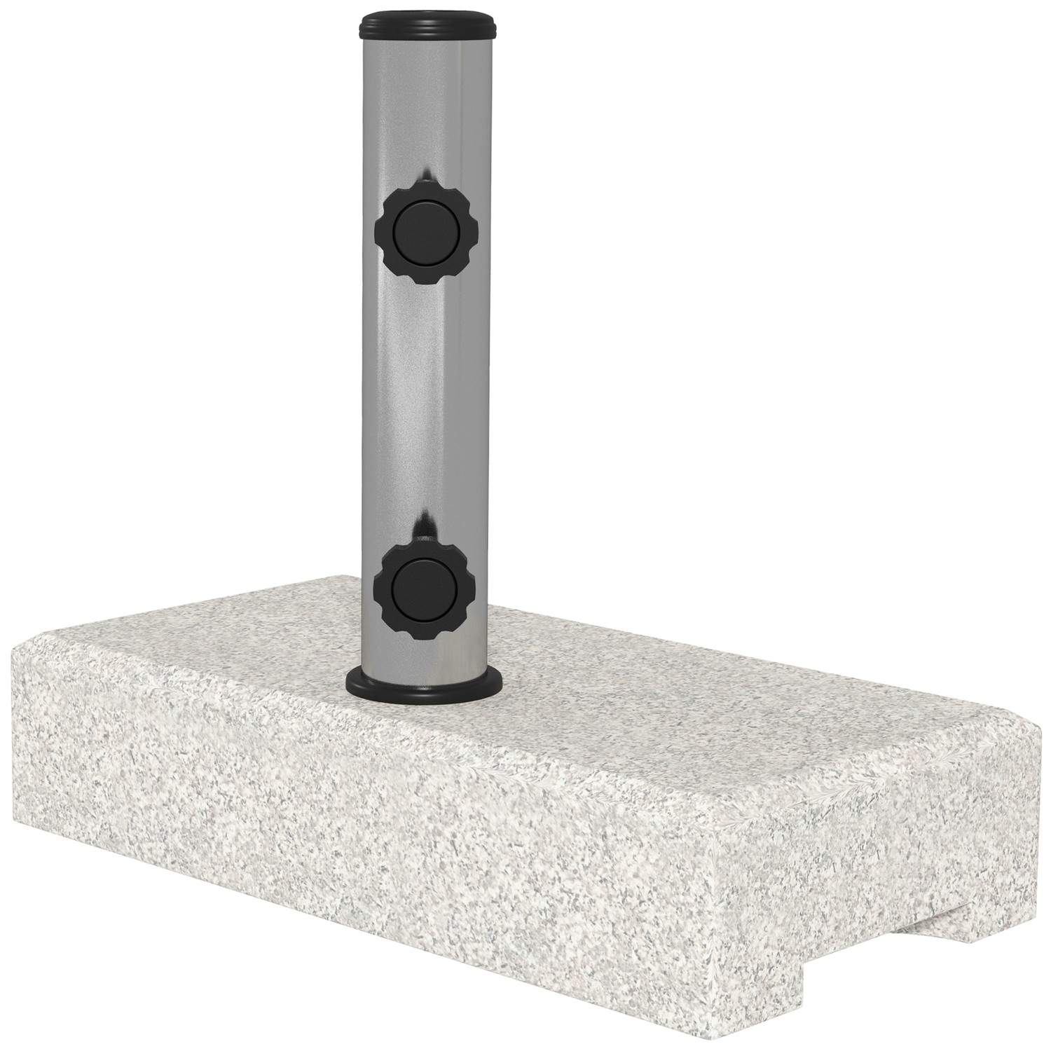 Parasolstativ 25kg stativ til halvrund parasol med Ø 32/38/48 mm stang, parasolfod til have, balkon, granit, grå 45 x 22,5 x 40