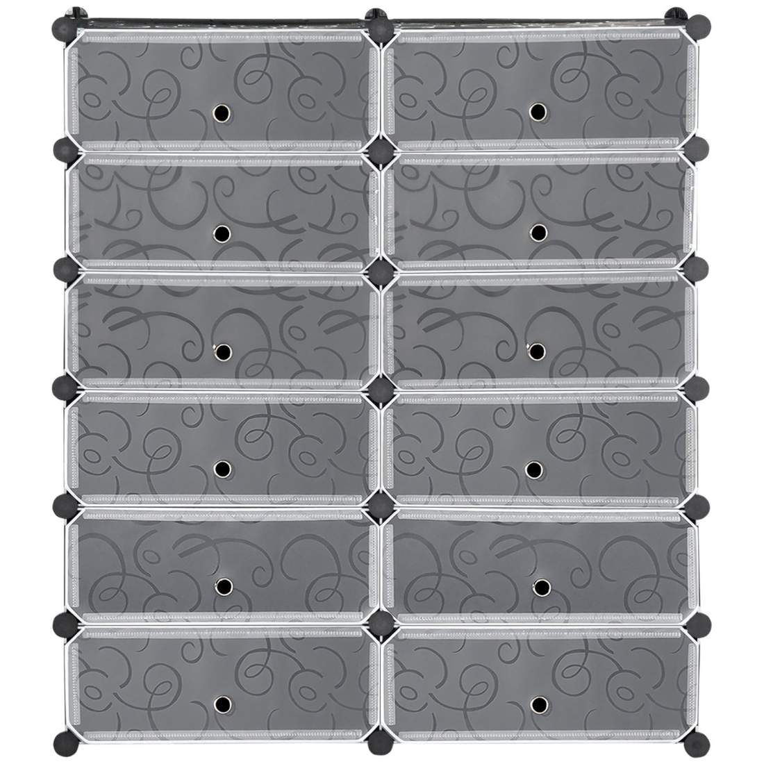 Skoskåp med 12 fack, modulhylla för 12 par skor, DIY plug-in hylla, skoförvaring för hall, svart, 49 x 37 x 108 cm Aosom | Leksaker & Spel - Leksaker | Pryloteket