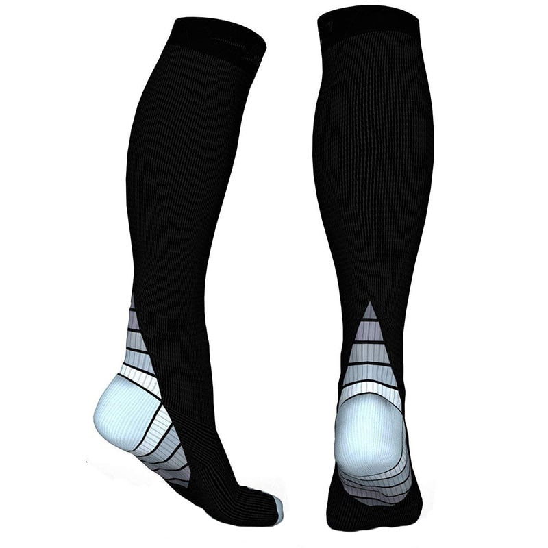 Knæhøje kompressionsstrømper til løb og sport - Grå