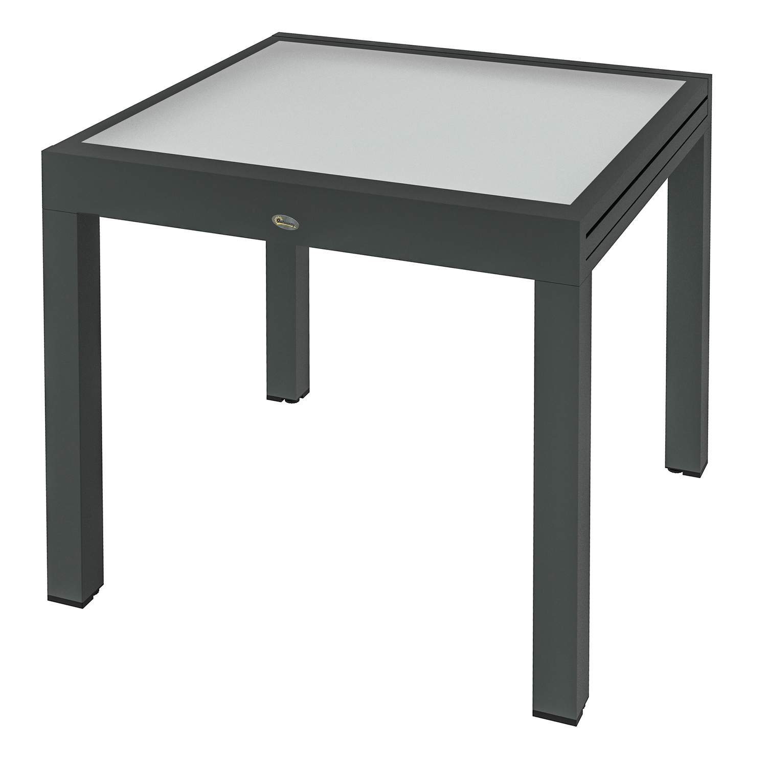 Bordforlænger de Jardin Grande Taljemål: 160L x 80W x 75H cm Mørkegrå aluminiumsplade i hærdet glas Gennemsigtig Aosom
