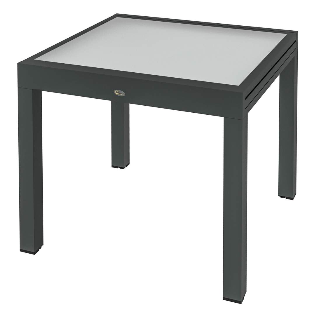 Utdragbar bord de Jardin Grande Midjemått: 160L x 80W x 75H cm Aluminium Mörkgrå Skiva i härdat glas Transparent | Hem & Hobby - Hem & Hushåll - Trädgårdsartiklar - Trädgårdsbord | Pryloteket