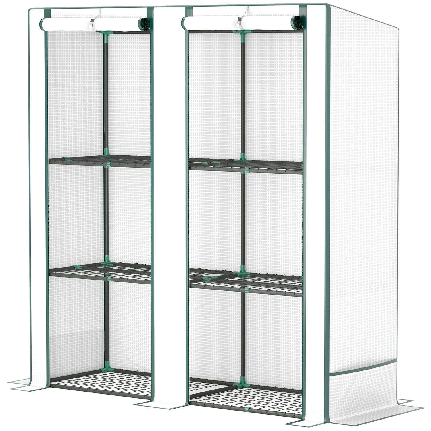 Kasvihuone kattoon, pariovet, hyllyt, talvenkestävä foliokasvihuone terästä, kasvihuone parvekkeelle, puutarha, tomaattitalo 144