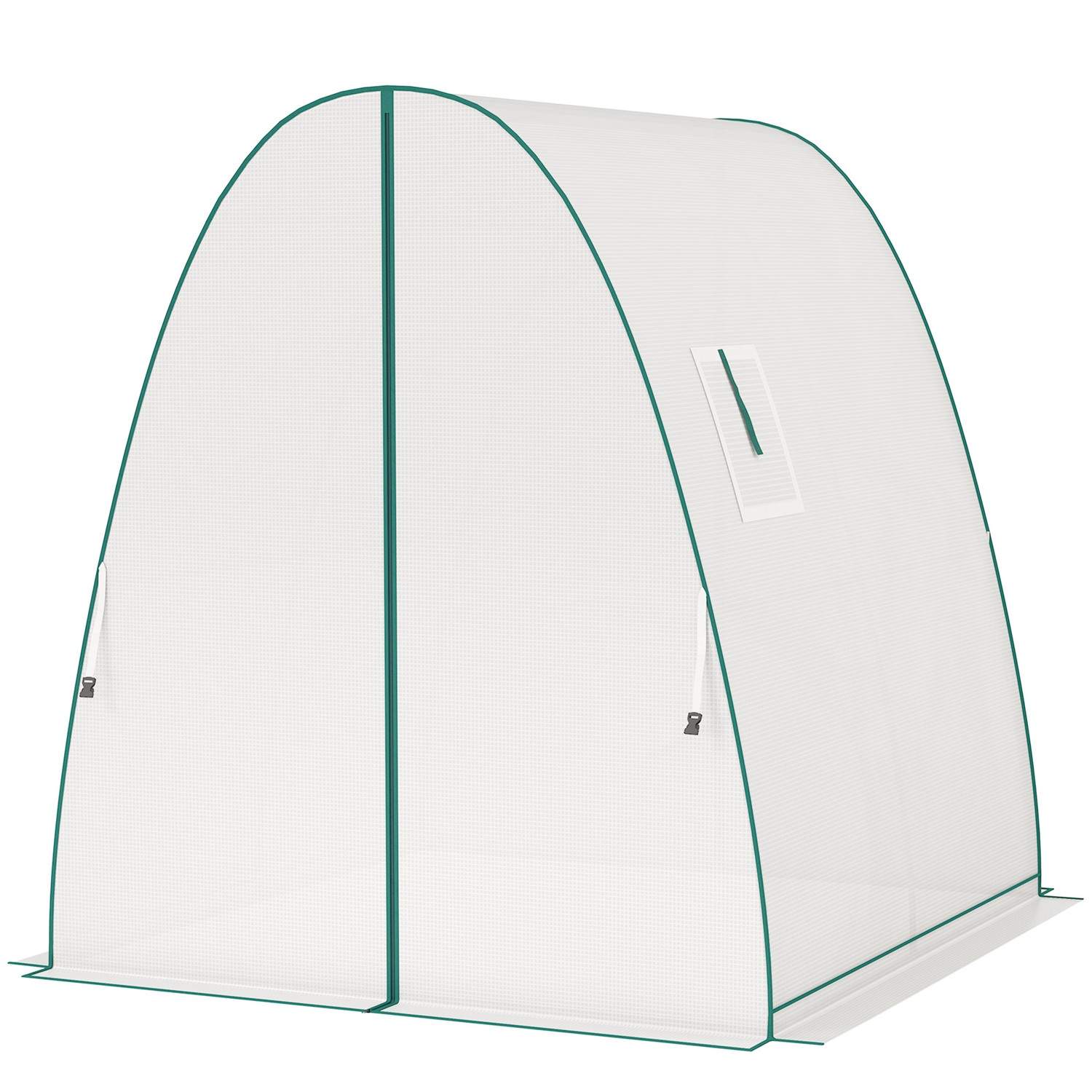 Kasvihuone rullaovella, 2 ikkunaa, talvenkestävä teräsfoliokasvihuone, kasvihuone parvekkeelle, puutarha, tomaattitalo 180 x 180