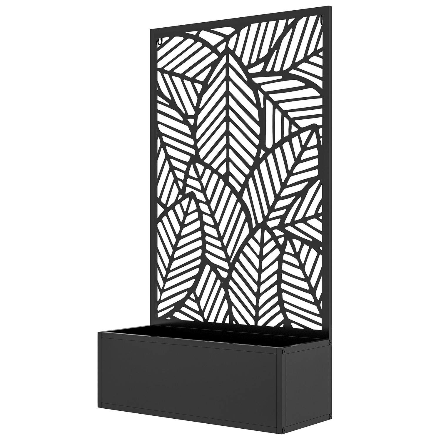 Højbedepottemaskine, væghængt plantekasse, metal blomsterkasse, haveespalier 61 x 23 x 113cm til have, balkon, terrasse, urtepot