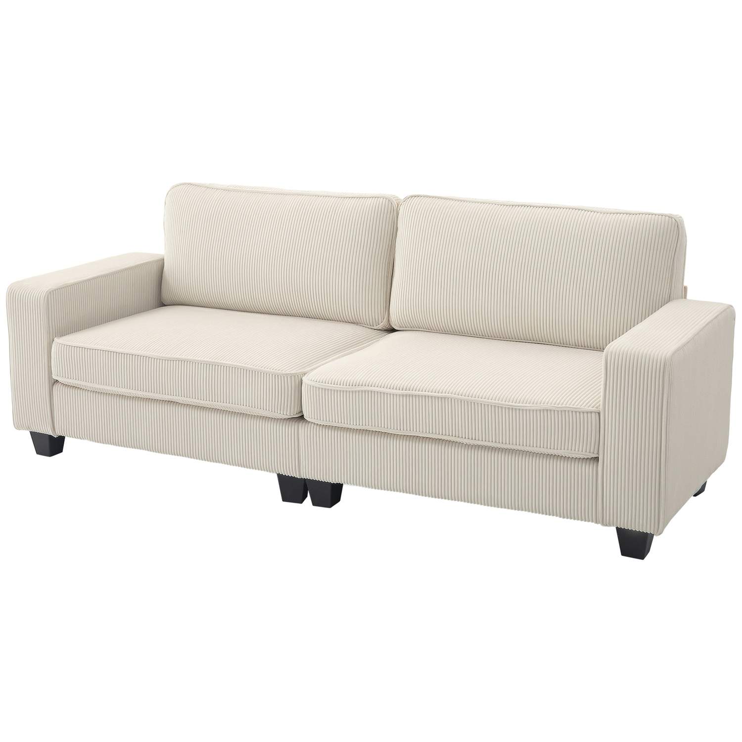 3-personers sofa, sofa med armlæn, rygpuder, stuesofa med ledningsbetræk, fjederkerne, polstret sofa til stue, soveværelse 227 x