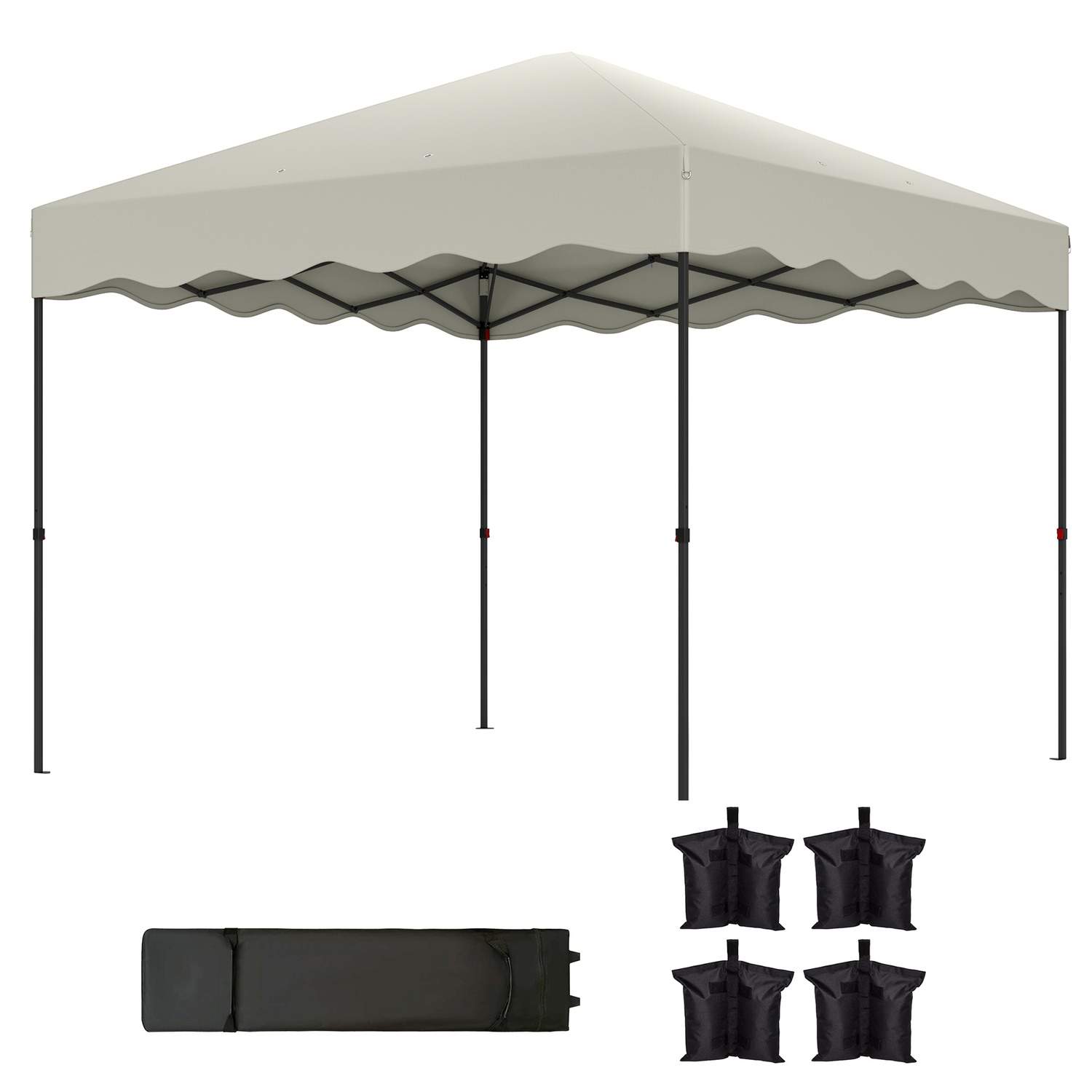 Pavillon ca. 3x3m, vandafvisende, stabil, vintersikker pop-up foldepavillon med UV-beskyttelse 50+, sammenfoldeligt partytelt, h